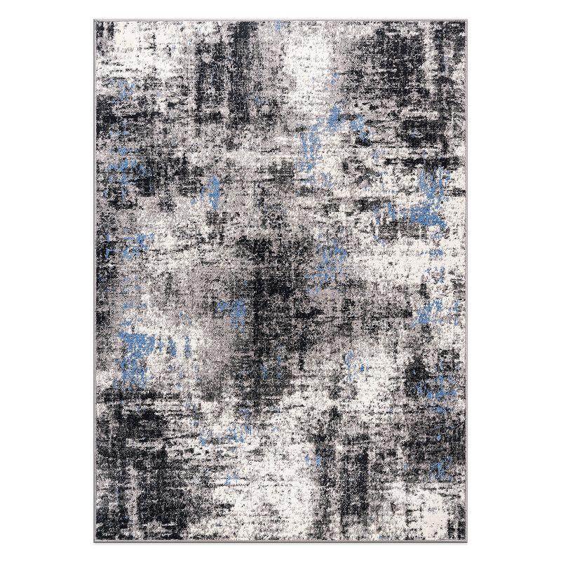 Adare Blue and Gray Abstract 5' x 7' Synthetic Area Rug