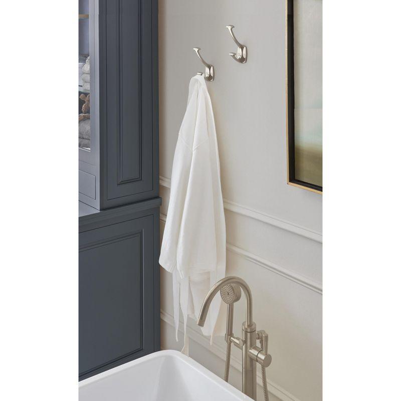 Amerock Vicinity Traditional Double Prong Satin Nickel Wall Hook