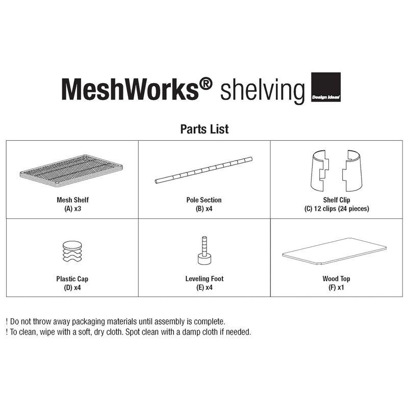 Design Ideas MeshWorks Metal Storage Wood Top Workbench Shelving Unit