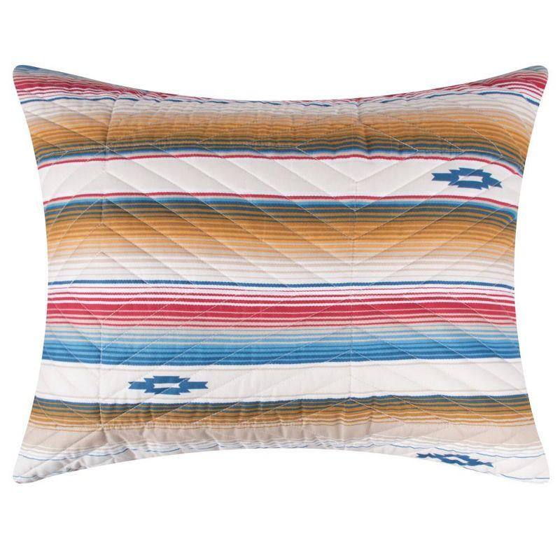 Barefoot Bungalow Painted Desert Embellished with Thunderbird Motifs and Geometric Chevron Sham King Sapphire