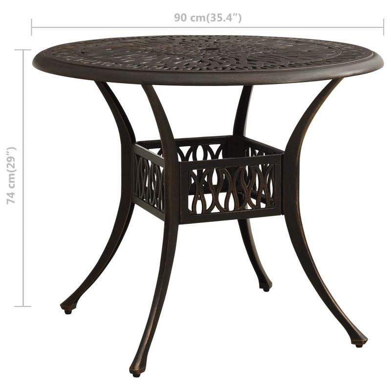 vidaXL Patio Table Bronze 35.4 inches x35.4 inches x29.1 inches  Cast Aluminum