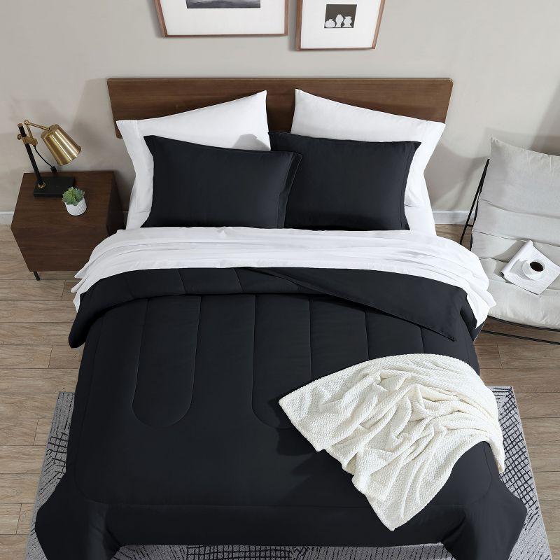 Swift Home | 8-Piece Ultra Soft Solid Bed-In-A-Bag Bedding Set Light Gray Queen