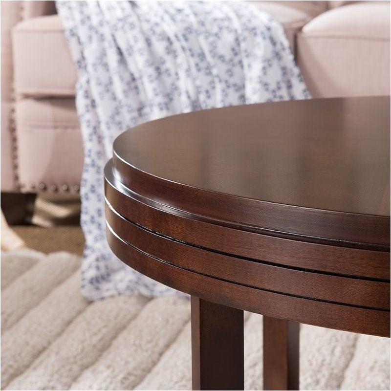Leick Favorite Finds Oval Wood End Table in Chocolate Cherry