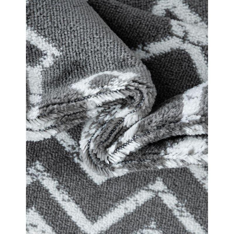 Unique Loom 6' 0 x 6' 0 Square Moroccan Trellis Gray Area Rug