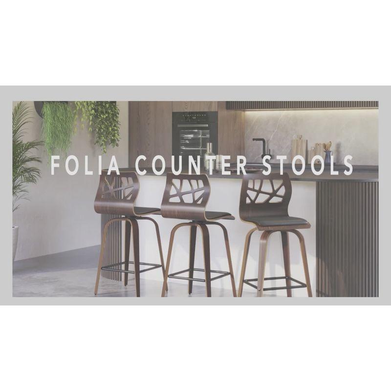 42" Folia Wood Bench Walnut/Charcoal - LumiSource: Entryway, Bedroom Seating, Polyester Upholstery