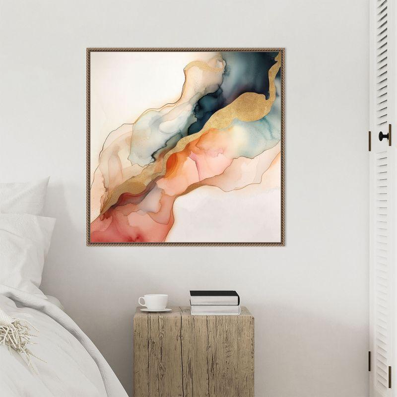 Amanti Art Abstracted Radiance I by Irena Orlov Canvas Wall Art Print Framed 30-in. W x 30-in. H.