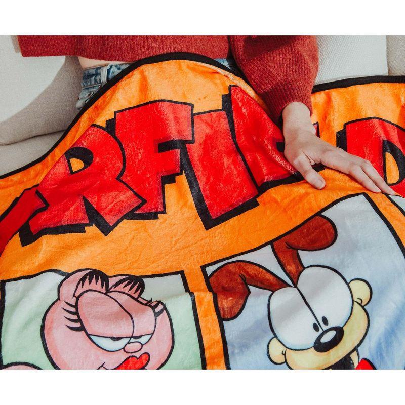 Surreal Entertainment Garfield and Friends Fleece Throw Blanket | 45 x 60 Inches