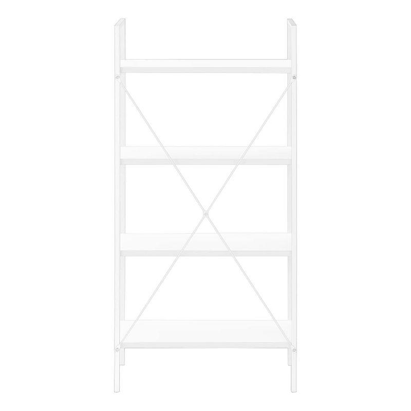Monarch Specialties Bookshelf Bookcase 4 Tier 48InchH Office Bedroom Metal Laminate White Contemporary Modern