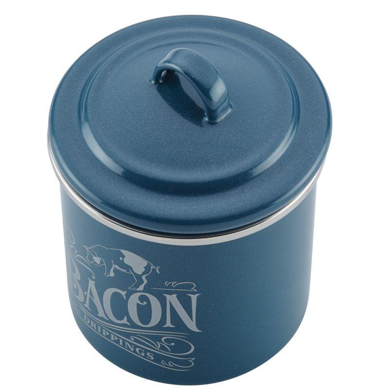 Twilight Teal Enamel Steel Bacon Grease Can 4"