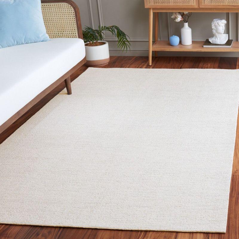 Ivory Hand Tufted Wool Rectangular Area Rug 5' x 8'