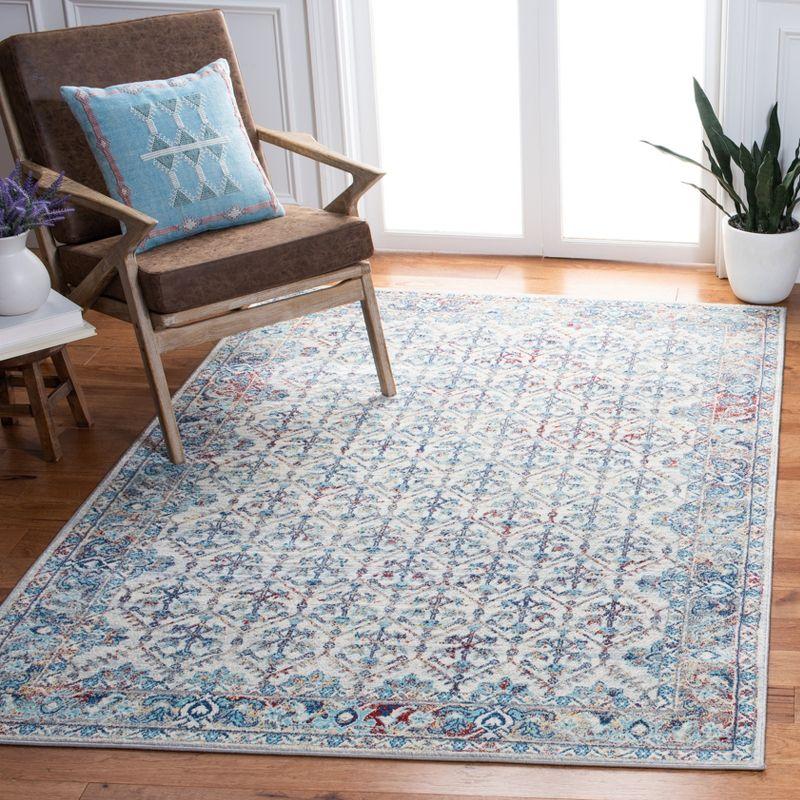 Brentwood BNT869 Power Loomed Area Rug - Ivory/Blue - 6'x9' - Safavieh.