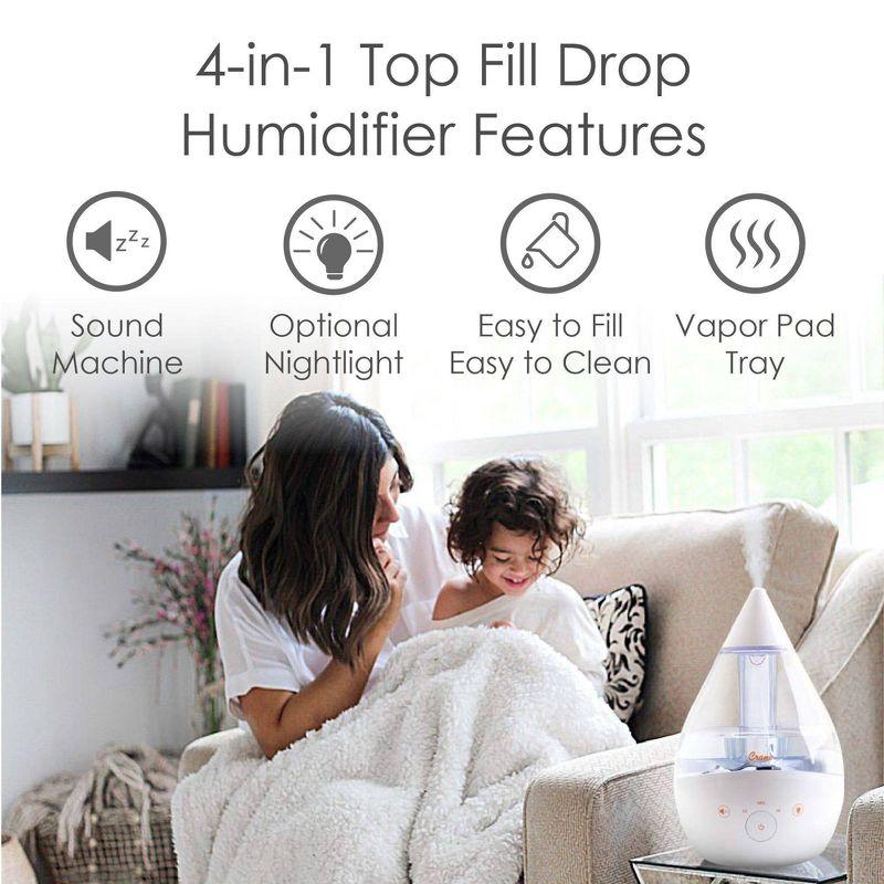 Crane USA Drop 2.0 , 4-in-1 Cool-Mist Humidifier with Aroma Tray & Sound Machine