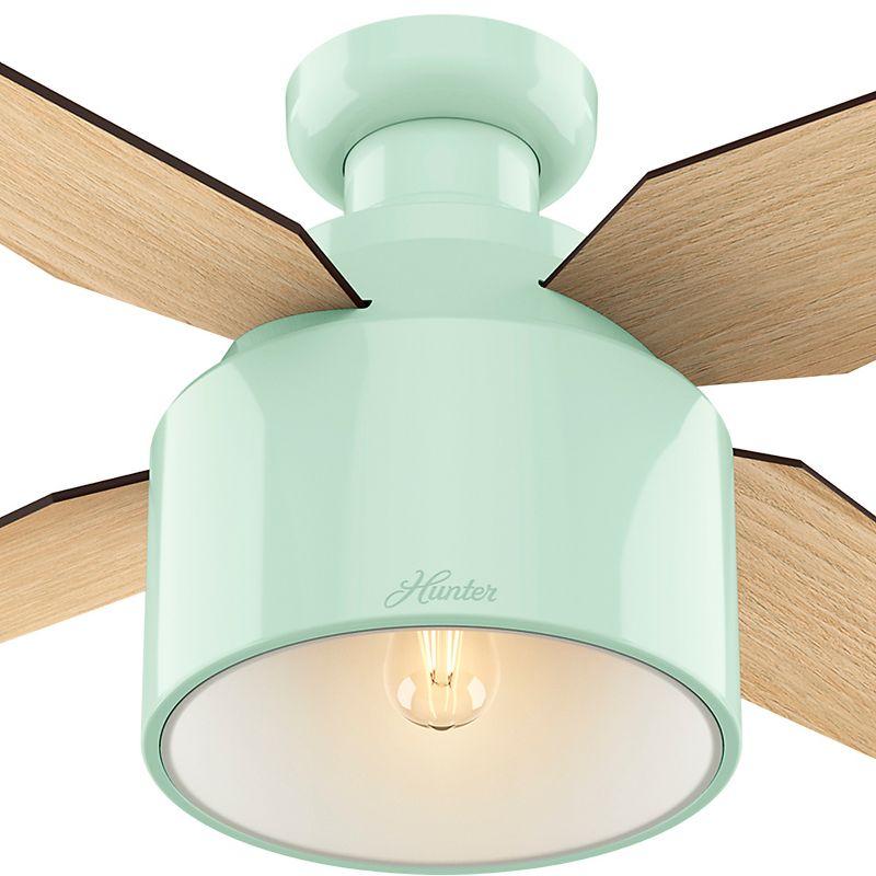 52" Cranbrook Mint Low-Profile Ceiling Fan with LED Light & Remote