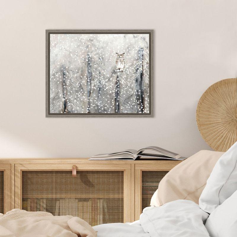 Amanti Art Snowy Habitat I (Owl) by Alicia Ludwig Canvas Wall Art Print Framed 20 x 16-in.