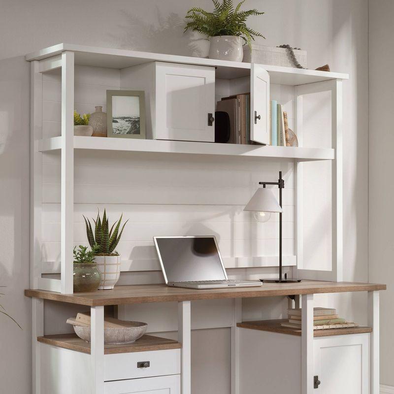 Cottage Road White Engineered Wood 60" Desk Hutch