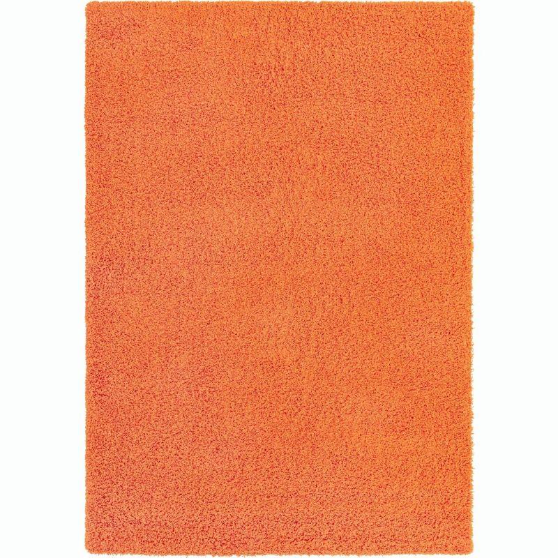 Unique Loom 4' 1 x 6' 1 Solid Shag Tiger Orange Area Rug