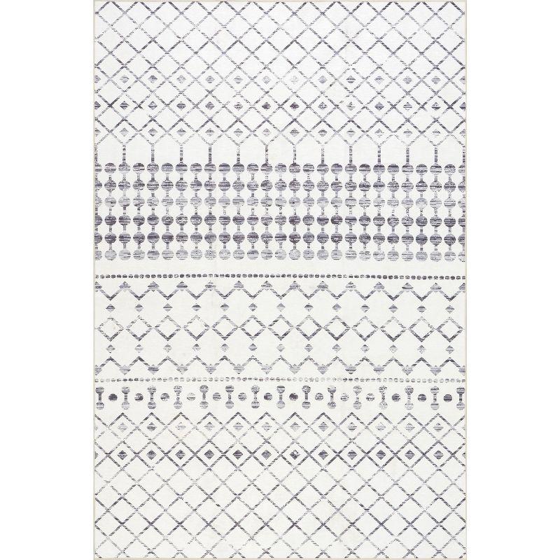 Kateshia Moroccan HYPE Boho Vintage Diamond Cream/Gray Rug