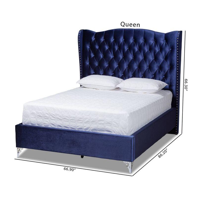 Hanne Bed Navy Blue - Baxton Studio