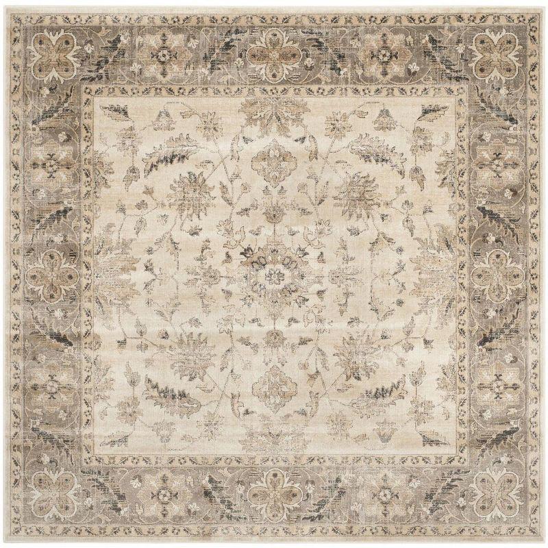 Vintage VTG168 Power Loomed Indoor Area Rug - Stone/Mouse - 6'x6' - Safavieh.
