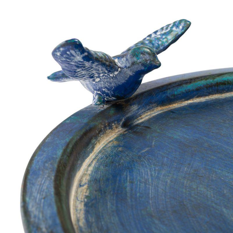 Kensi Outdoor Bird Bath - Antique Blue - Safavieh