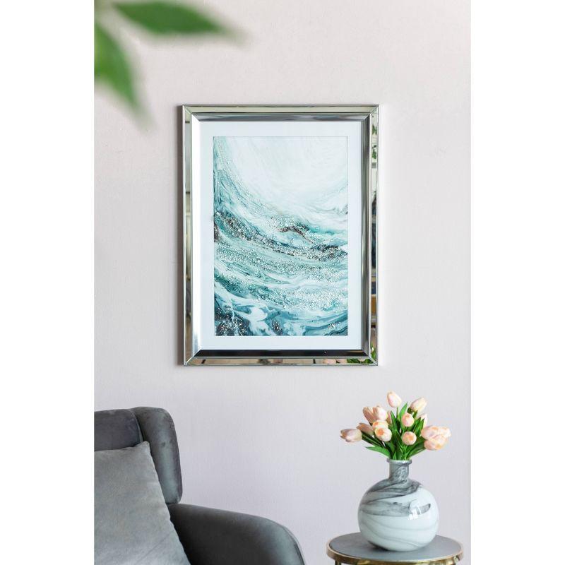 A&B Home Aurora Crystal Mirror Framed Wall Art - Set Of 2 -  23.5" X 31.5" - Blue/White/Beige (Set of 2)