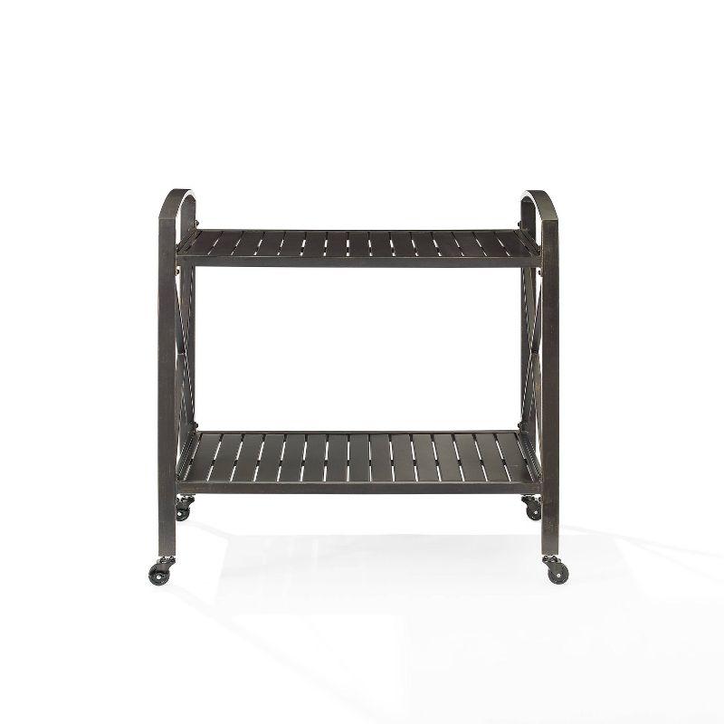 Kaplan 40" Oil Rubbed Bronze Outdoor Metal Bar Cart with Storage