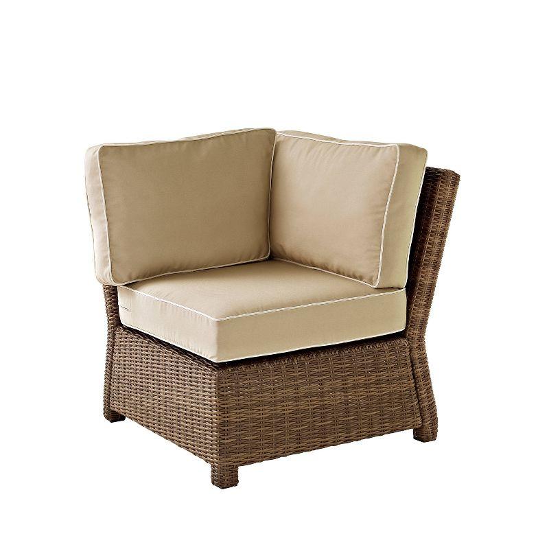 Bradenton Sand Beige Wicker Modular Corner Sofa with Steel Frame