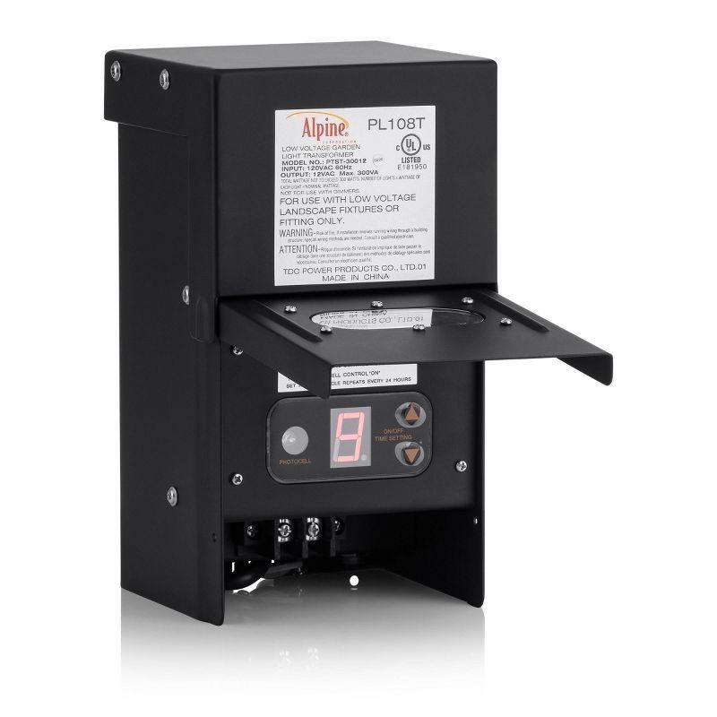 300 Watt Black Outdoor Transformer with Timer and Photo Cell