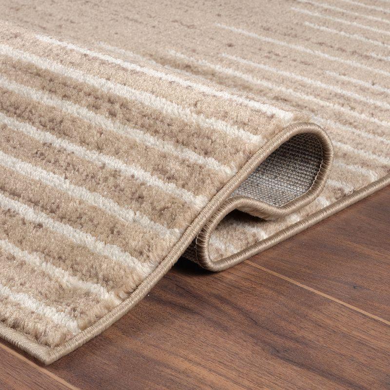 World Rug Gallery Bohemian Stripe Area Rug - BEIGE 5'x7'