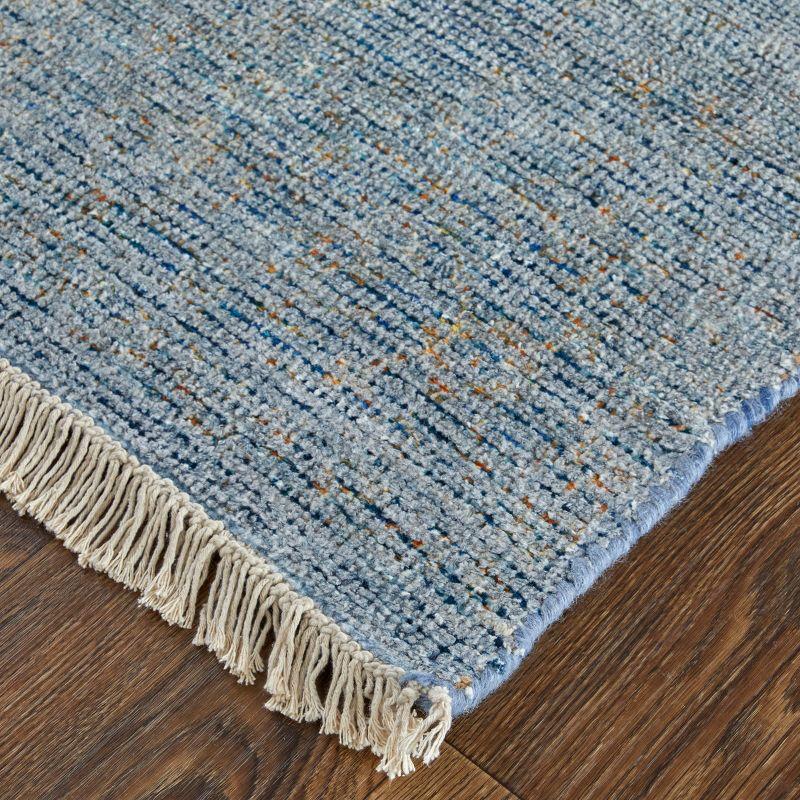 Caldwell Handwoven Blue Wool & Viscose 5' x 7' Area Rug