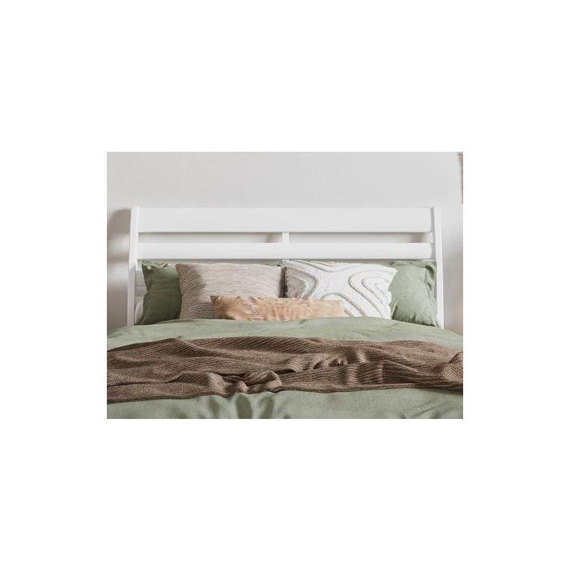 AFI Furnishings Savannah Full Solid Wood Headboard with Attachable Charger in White