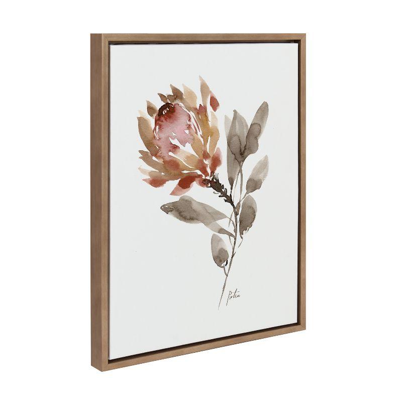 Wild King Protea Floral Print on Canvas with Polystyrene Frame