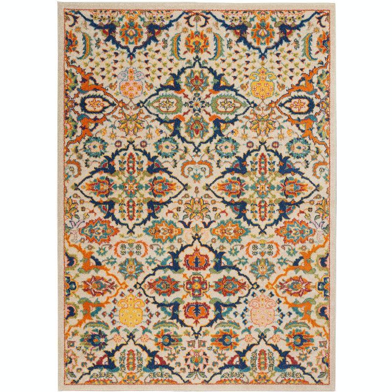 Nourison Allur Boho Indoor Area Rug Ivory Multicolor 6' x 9'