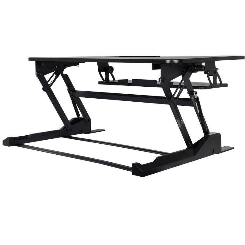 Monoprice Height Adjustable Gas-Spring Dual Handle Sit-Stand 36-Inch Workstation Desk Converter with Keyboard Tray