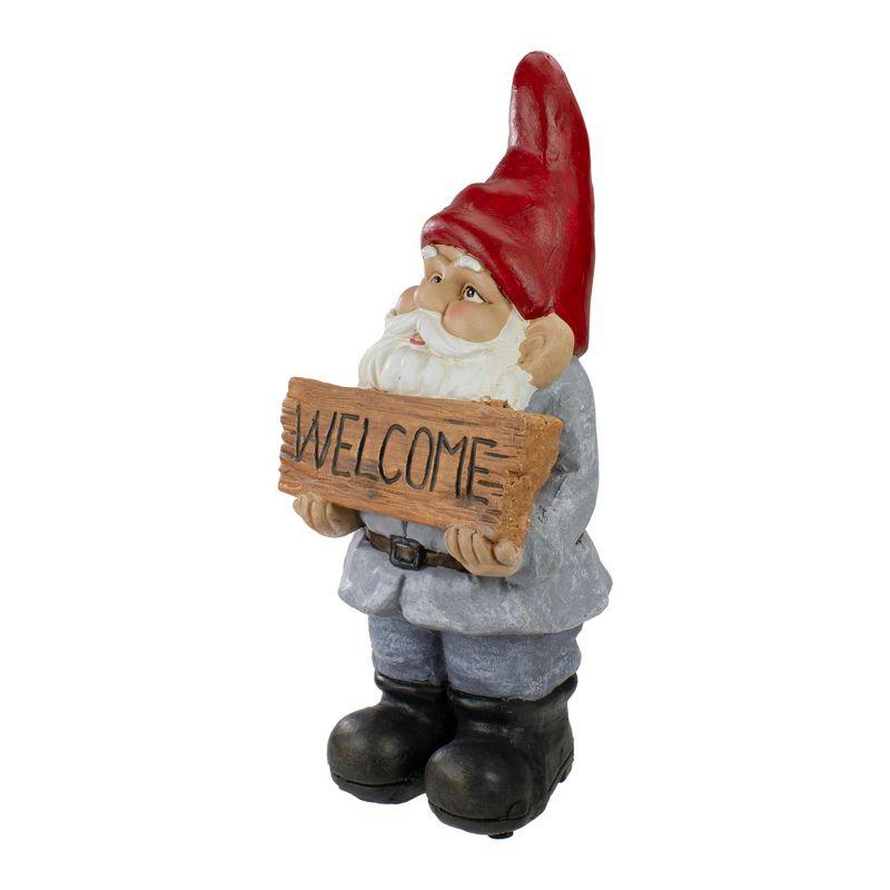 Northlight Seasonal 17" Gnome with Welcome Sign Outdoor Garden Statue