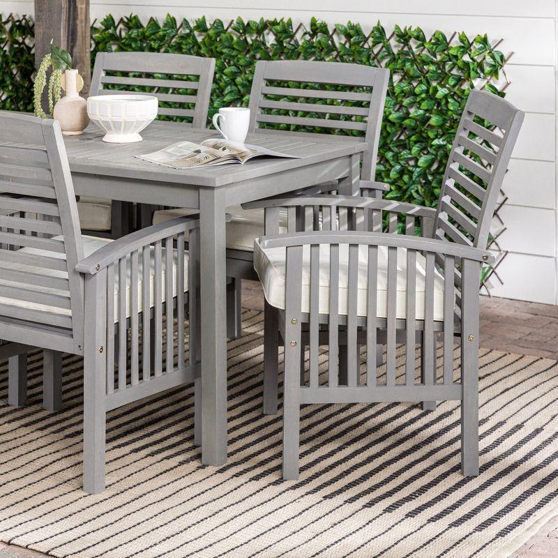 Ravenscroft 7pc Acacia Wood Patio Dining Set: Weather-Resistant, Umbrella Hole - Saracina Home