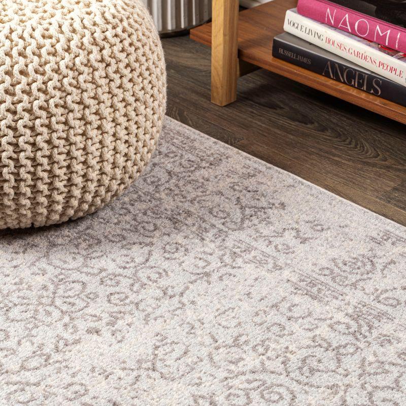 3'x5' Ferro Filigree Charcoal Black and White Area Rug, Gray/Dark Gray - JONATHAN Y