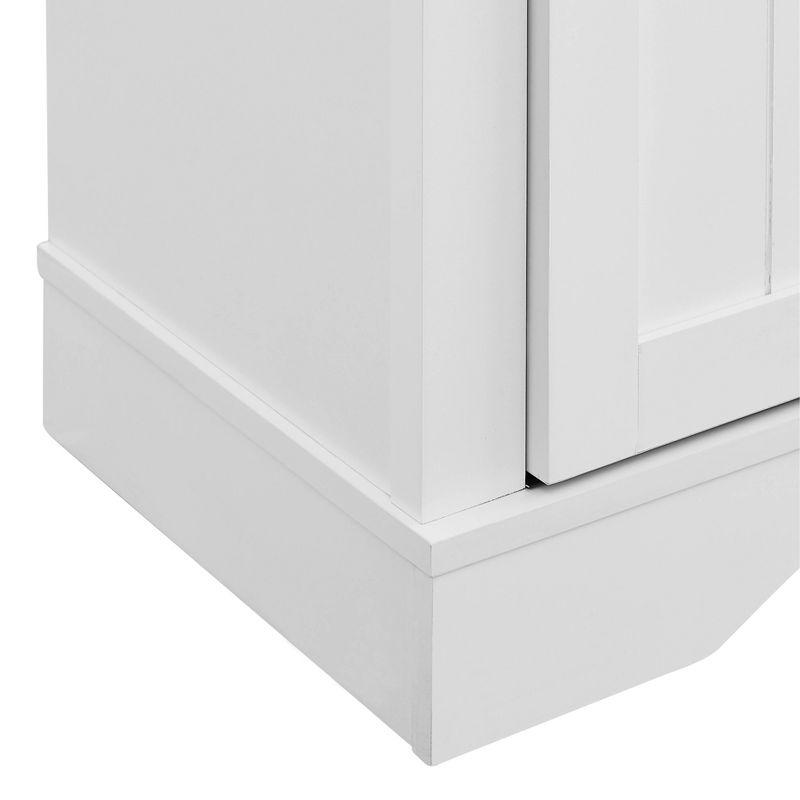 Home Essentials 47" Wine Bar Cabinet White: Farmhouse Style, Glassware Storage, MDF & Rubberwood