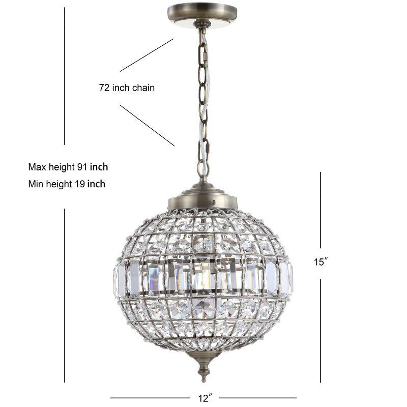 JONATHAN Y Georgina Crystal/Metal LED Pendant Pendant