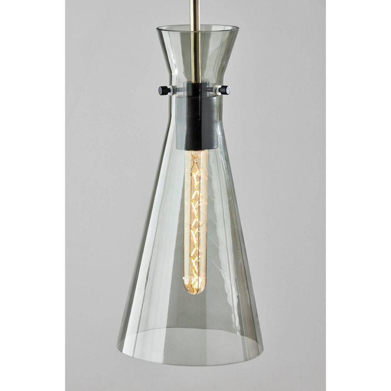 Walker 18'' Smoked Glass and Brass Mini Pendant Light