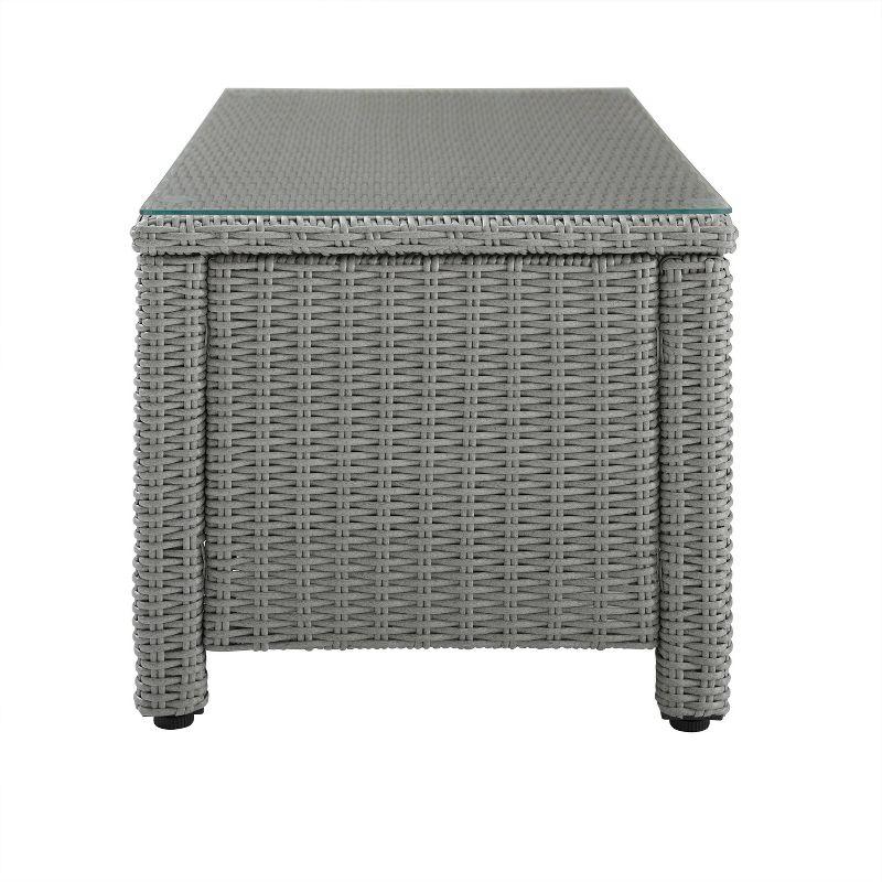 Bradenton Outdoor Wicker Glass Top Coffee Table - Crosley