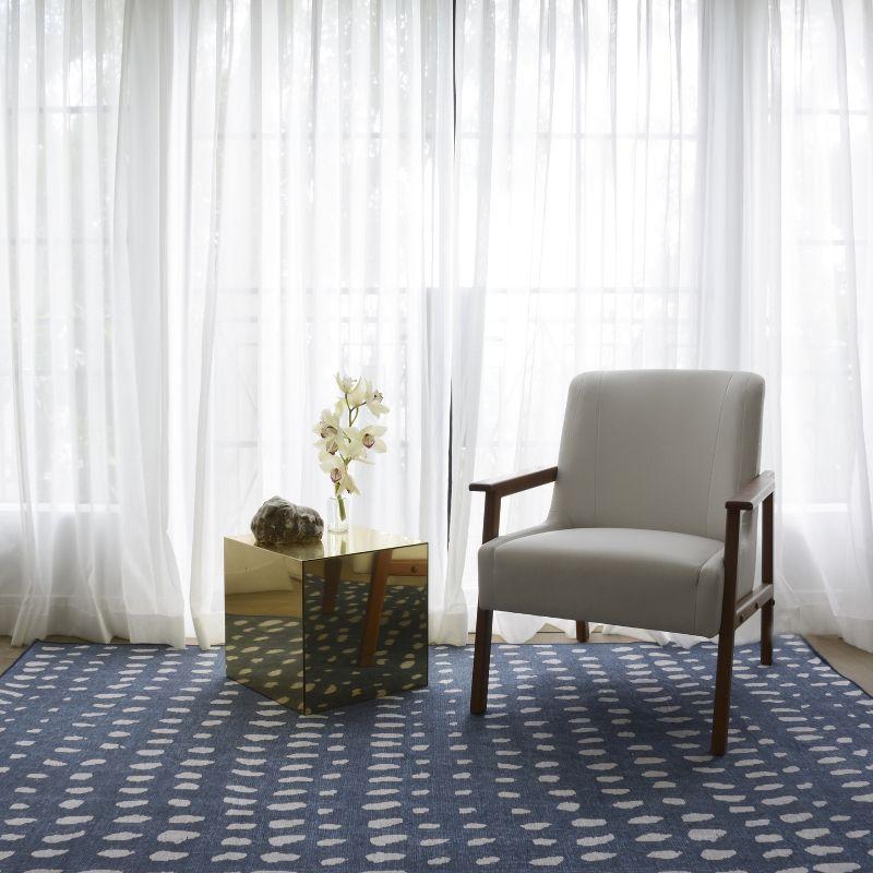 5'x8' Geometric Tufted Area Rug Blue - Novogratz By Momeni: Modern Wool Handmade, Low Pile, Indoor Rectangle Rug