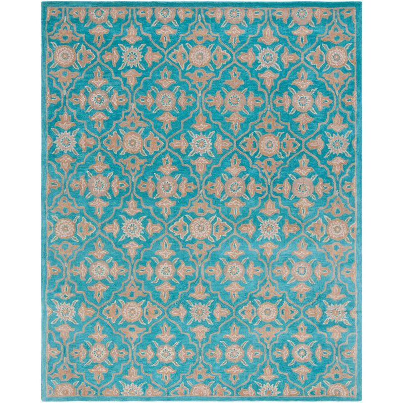 Heritage HG870 Hand Tufted Area Rug - Turquoise/Multi - 6'x9' - Safavieh.