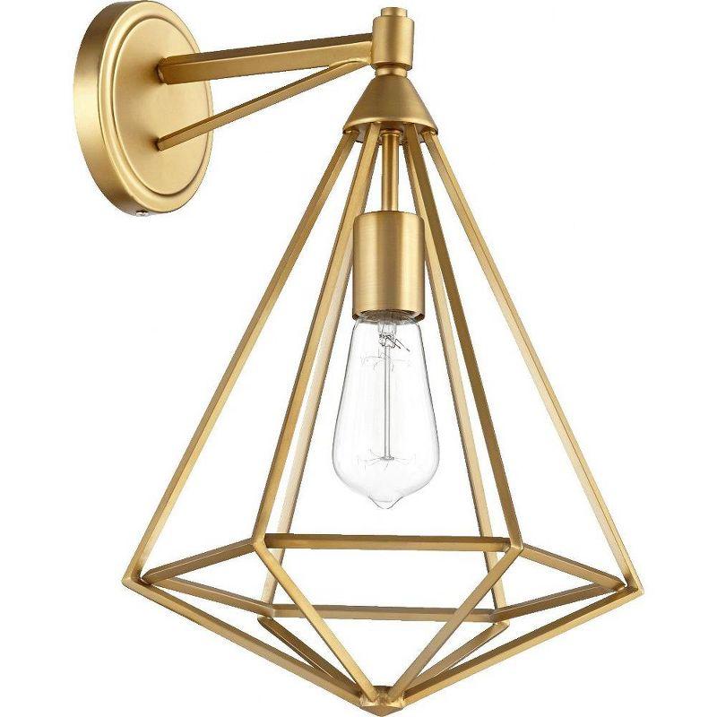 Aged Brass Geometric Dimmable 1-Light Sconce