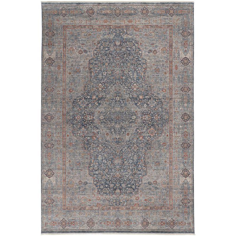 Marquette Transitional Easy-Care Blue Synthetic Area Rug