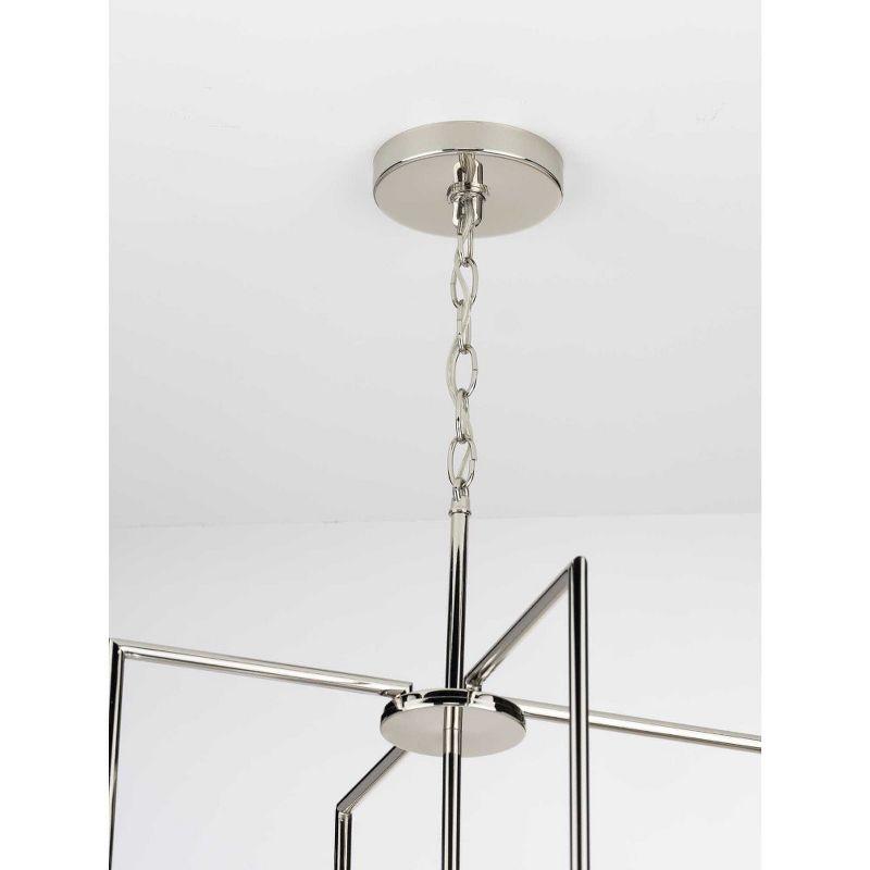 Progress Lighting Replay 4-Light Foyer Pendant, Polished Nickel, Etched Glass Shade