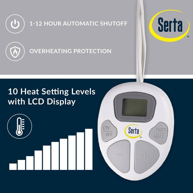 Plush Heated Mattress Pad White - Serta