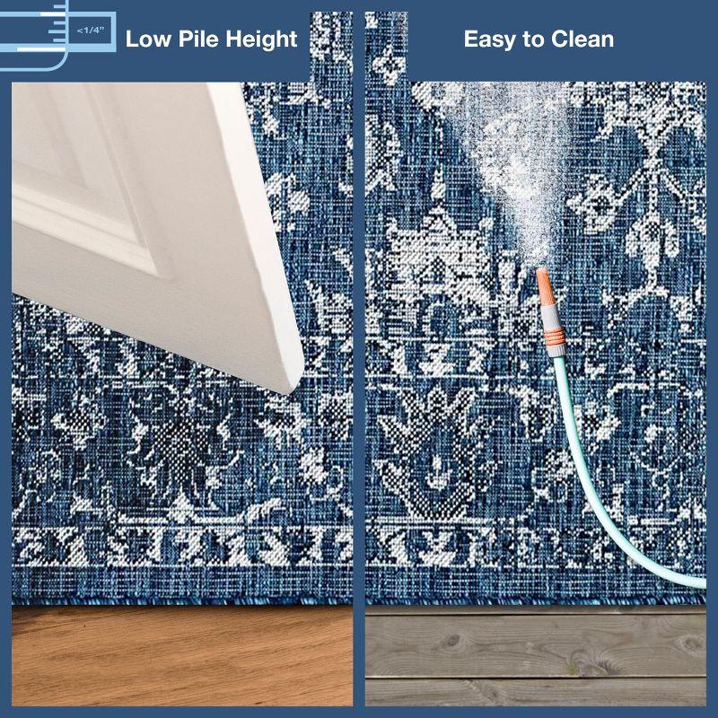 Liora Manne Carmel Vintage Floral Indoor/Outdoor Rug Navy 4'10" x 7'6"