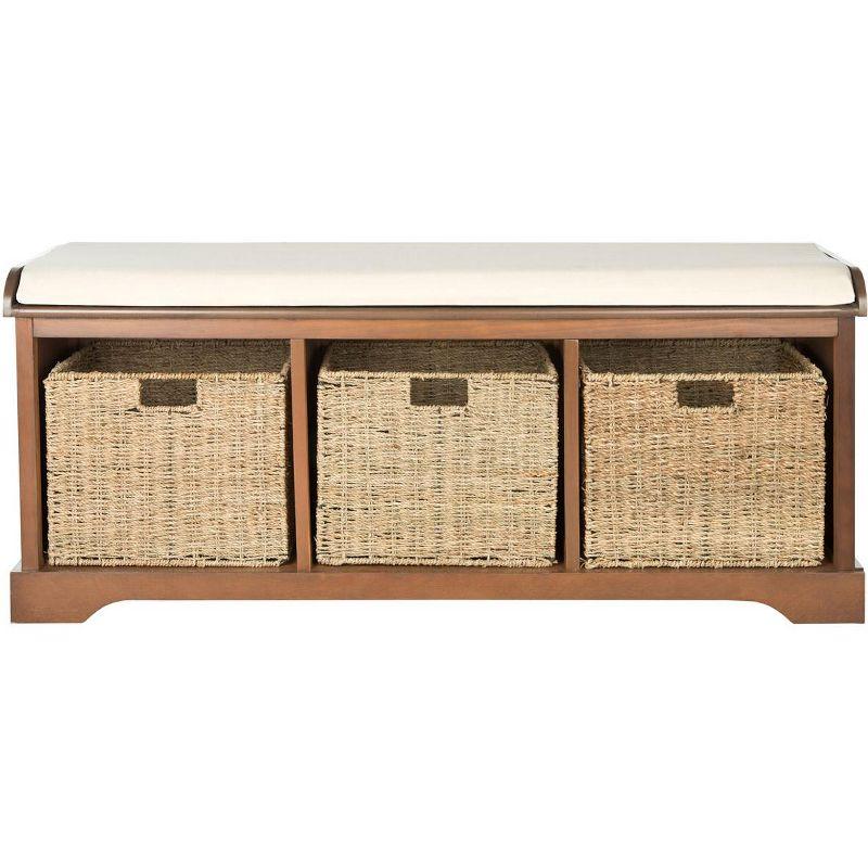 Lonan Wicker Storage Bench  - Safavieh