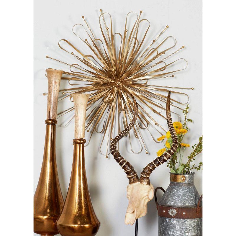 Set of 3 Gold Metal Starburst Wall Sculptures